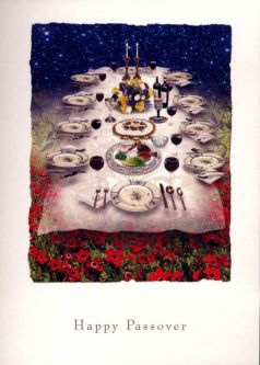 Artistic Passover Jewish Greeting Card The Heavenly Seder Table
