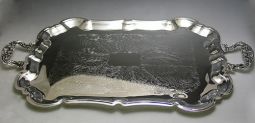 Silver Plated Tray with Handles Great for Shabbat Candle Lighting / Licht benching)
