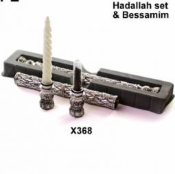 2 in 1 Silver Plated Havdalah Set for Shabbat with Besamim