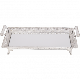 Silver Plated Square Mirror Tray  for Shabbat Candle Lighting