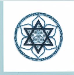 Jewish Luxury Quilling Greeting Card Star of David Judaica Magen David 6" x 6"