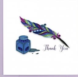 Luxury Quilling Greeting Thank You Card "Quill & Ink"