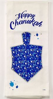 Chanukah Mosaic DREIDEL Tea Towel  100% Cotton Hand Towel