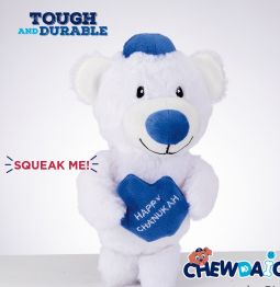 "Chewdaica"™ Chanukah Plush Bear Squeaky Dog Toy