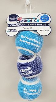 "Chewdaica"™ Set of 3 Chanukah Dog Tennis Balls