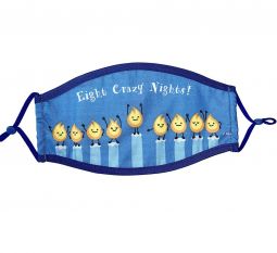 "8 Crazy Nights” Blue Chanukah Face mask 100% cotton