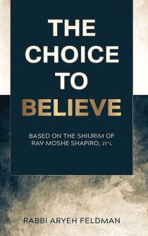 only few copies left  The Choice to Believe Based On The Shiurim Of Rav Moshe Shapiro,