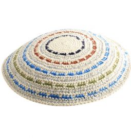 Special Knit Crochet Kippah Yarmulke 5.5" Multicolor