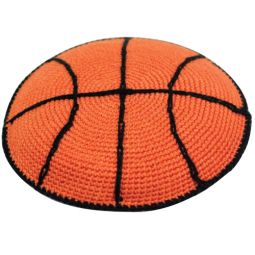 Basketball Knit Crochet Kippah Yarmulke 4.33" Hand Made