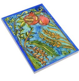 The Seven Species of Israel Decorative Notebook 5.1" x 3.7" Made in Israel by Emanuel