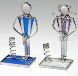 Bar and Bat Mitzvah Pen Holders with a pen 4x2x2 Stained Glass Designs by Susan Fullenbaum