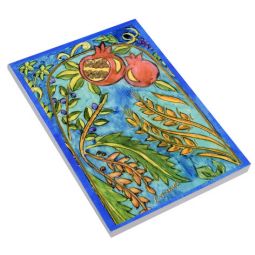 Pomegranate Decorative Blue Notepad Notebook Journal By Emanuel appr. 7" x 10"