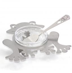 Laser Cut Frog Passover Charoset Dish Spoon Made in Israel by Carmit Sabach