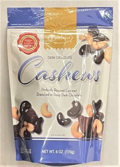 Bartons Dark Chocolate Roasted Cashews 6 oz Kosher Parve for Passover