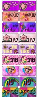 Metzuyan / Yaffe / Tov - Jewish Encouragement Stickers - Set of 140