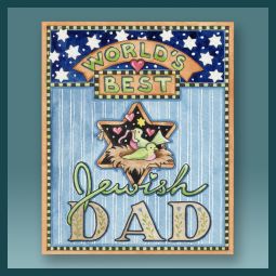 BEST JEWISH DAD Stars Design Acrylic Jewish Art Magnet by Mickie Caspi