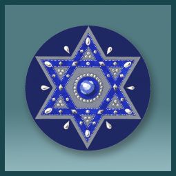 ROYAL BLUE STAR Acrylic Jewish ARt Magnet by Mickie Caspi 2" x 3"