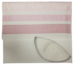 Shades of Pink Stripes Viscose Women's Girl's Tallit Talis Hand Made in Israel By Ronit Gur