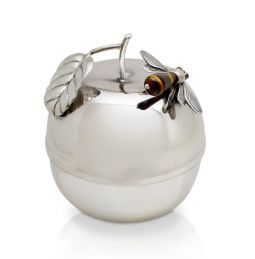 925 Sterling Silver Apple Shaped Honey Dish & Spoon ade in Israel by NADAV
