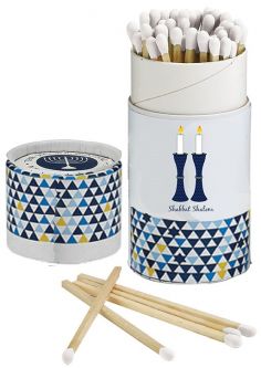 Shabbat Matches in Upright Gift Box 60 Long Matches for Shabbat Candlelighting Ceremony