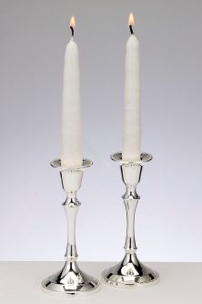 Elegant Silverplated  Shabbat Candlesticks 5.25" tall Set of 2
