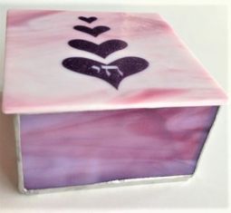 Chai Heart Beveled Jewelry Box Original Stained Glass Designs by Susan Fullenbaum
