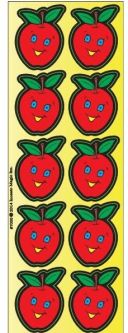 Apples (Large) Smiley Die-cut Rosh Hashana High Holidays Jewish Stickers set of 60