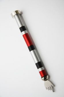 Anodized Aluminum Torah Pointer From Caesarean Arts Collection in Red Black Grey