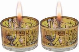 Marc Chagall Window Decoration Glass Shabbat Candlestickes Tealights Candleholders