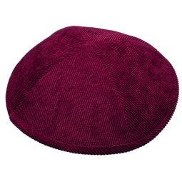 Corduroy Cotton Fabric Kippah Yarmulke Available in Red Wine Color and Emerald Green