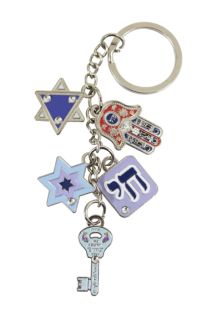 Pre-Order 5 Amulets Stars of David Key Chai Hamsa Jewish Key Chain Keyholder