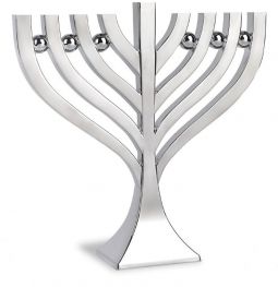 Contemporary Design Artistic Harmony Chanukah Menorah 9" H x 9" W x 2.3"D in Brushed Aluminum