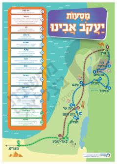Biblical Maps Jacob's Yaakov's Journeys Jewish Hebrew Classroom Poster מסעות יעקב