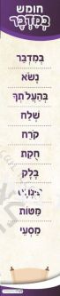 Parshiot Bamidbar Book of Numbers Weekly Torah Portions Order Hebrew Educational Poster Laminated