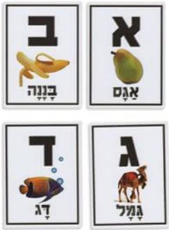 Aleph Bet Words Hebrew Vocabulary Educational Card GAME Set of 27