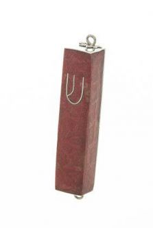 Artisan Bali Chai Collection Red Coral 925 Sterling Silver Mezuzah Kosher Parchment included