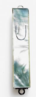 Light Green Bali MOTHER OF PEARL MINI STERLING SILVER MEZUZAH 3" high Kosher parchment included