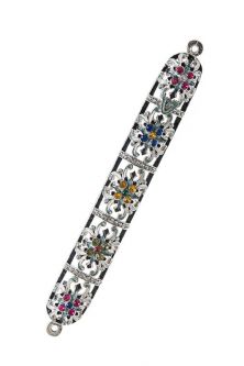 Jeweled Flowers Silver Filigree Mezuzah Kosher $50 Parchment included