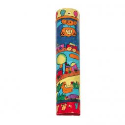 Children's Hand Painted Small Wooden Mezuzah TOYS Kosher $55 parchment included