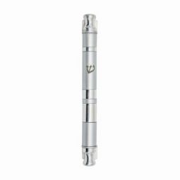 Anodized Cylinder Mezuzah By Emanuel Wide Stripes in Grey Silver Kosher $50 Parchment included