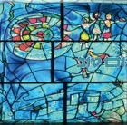 Shabbat Table Runner For Hot Dish Chagall Windows Jerusalem Design Made in Israel By Hadarya