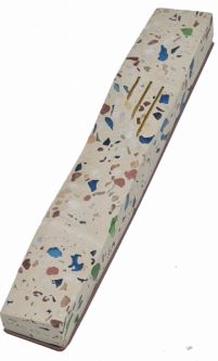 Contemporary Cement Terrazzo & Marble Mezuzah by Israeli Designer Hadarya Kosher Parchment included