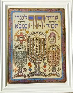 Blessing on Shiviti Hebrew Jewish Framed ART PRINT Made In Israel