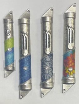 Art Decoupage Decorated Pewter Mezuzah by Lily Art Kosher Parchment included