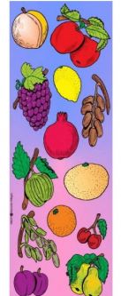 Fruit Collection Die-cut Stickers Jewish Stickers 6 sheets  25 stickers / sheet