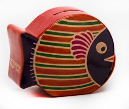 Colorful Tzedakah Childes Charity Box CASHBAH GUPPY - FISH Hand Crafted by Cashba