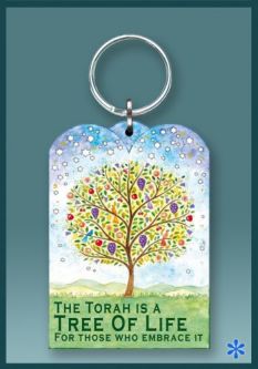 Judaic Acrylic Key Chain Tree of Life Traveller Blessing by Mickie Caspi