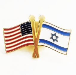 Israel & USA Flag Die-Cast Metal and Enamel Pin