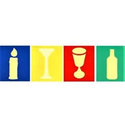 Jewish Shabbat Stencil Set of 4 Candlestick Candle Kiddush Cup & Wine Great for a Classroom Project