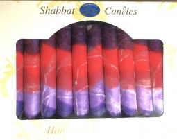 12 Tapered Israeli Shabbat Candles Made in Safed, Israel